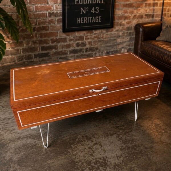 Vintage Wooden Tool Box Coffee Table
